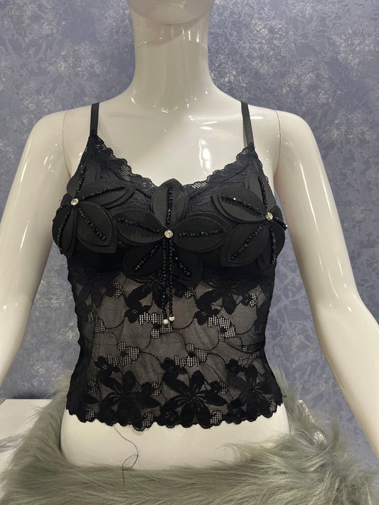 Floral Lace Crop-top Bralette (DZ-71)