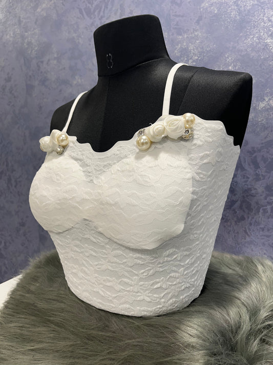 White Cami Crop-top Bralette (DZ-68)