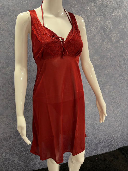 Baby doll nighty paired with a coordinating bikini set (DZ-172)